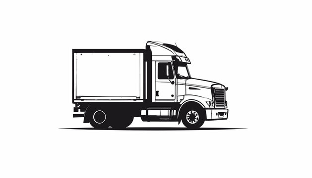Large Delivery Truck Vehicle Side View.