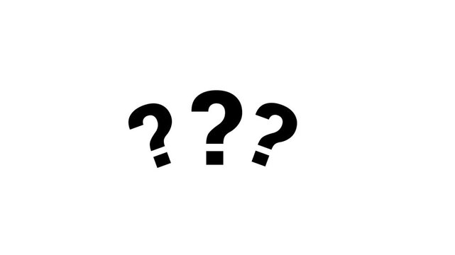 Question marks animated on a white background