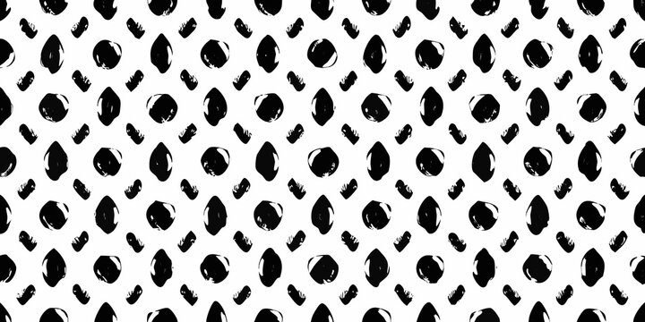 Black ink dot pattern on a white background abstract design
