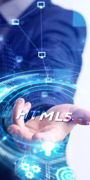 The concept of business, technology, the Internet and the network.  HTML5.