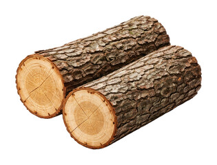 Obraz premium PNG Natural wooden logs isolated