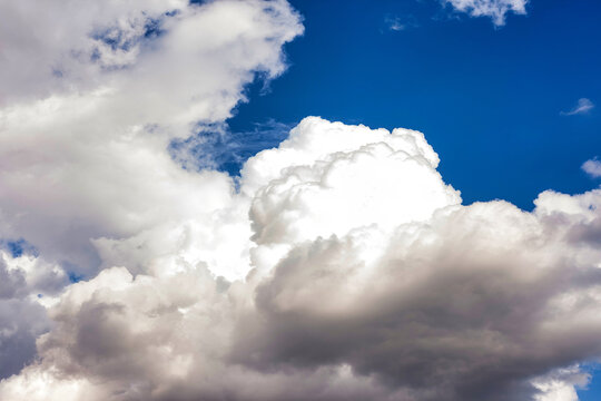 Sky Filled With White Clouds and Blue Background During a Sunny Day in a Natural Setting