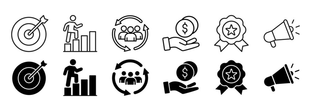 USP icon set. consumer and benefits vector illustration