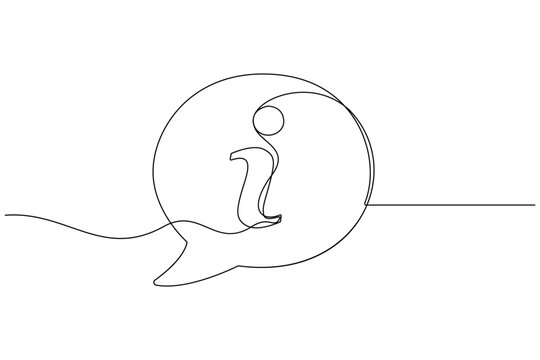 Information symbol continuous oneline drawing vector illustration