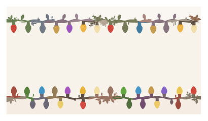 Fototapeta premium Festive Christmas Light String Border Decoration for Holiday Greeting Cards