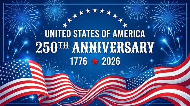 USA 250th anniversary banner, America 250 years Independence
