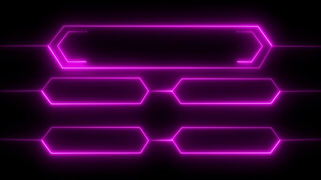 Neon pink Quiz Interface Animation with Question Mark and Answer Options on Black Background Futuristic Tech Loop 4K video