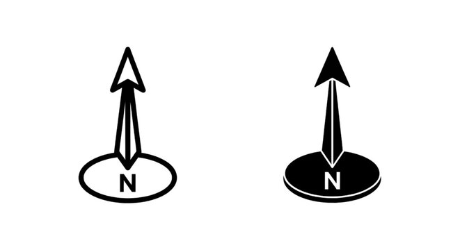 Vector illustration of north arrow icon set, compass direction symbol, vector illustration on a transparent background