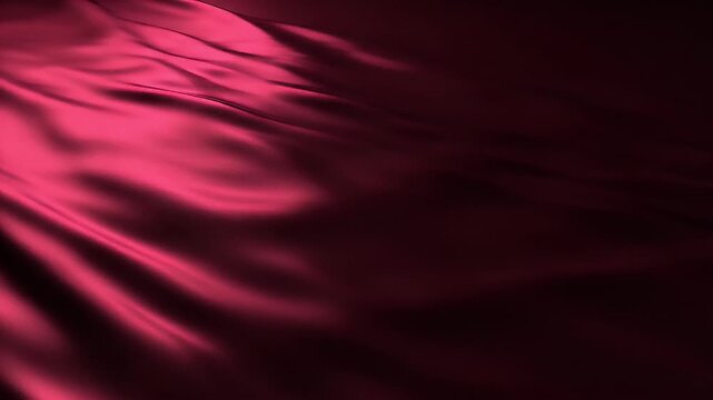 Abstract flowing red fabric background with elegant ripples and soft shadows.