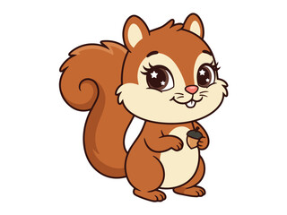 Fototapeta premium Cute Baby Squirrel Cartoon Character Illustration
