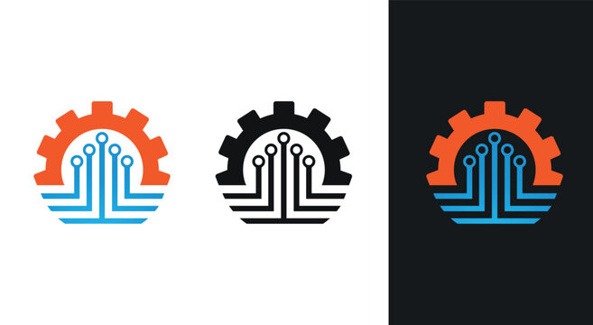 Creative cybersecurity Technology icon design