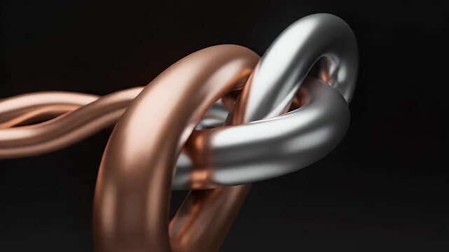 Intertwined Metallic Chains Symbolizing Strength and Connection.