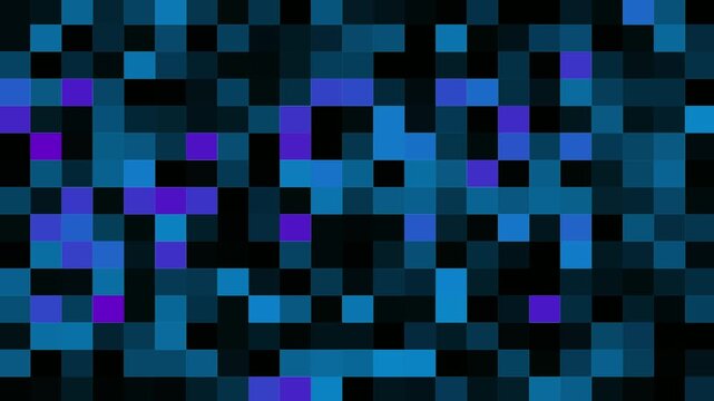 Loopable abstract mosaic blur censored animated. Dynamic pixelated background. Blocks shifting and changing constantly. Shining pulsing square tiles. Digital blocky glitch and mosaic geometric loop.
