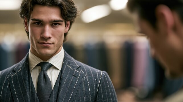 stylish young man in tailored suit