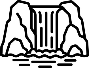 Waterfall Line Icon © Arif