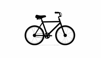 Fototapeta premium Black bicycle with two wheels.