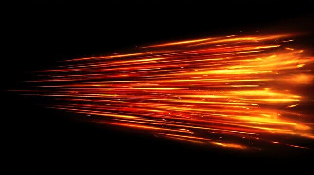 Vivid, dynamic explosion with intense fiery streaks against a stark black.