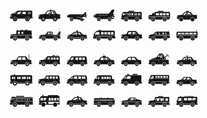 Various types of vehicle silhouettes. © Asus