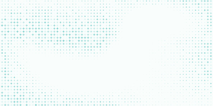 Medical healthcare seamless background. Green blue cross pattern. Repeating plus symbol wallpaper. Vector hospital pattern. Tech backdrop for presentation, banner, booklet, brochure, leaflet, poster