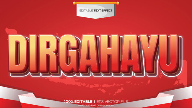 Indonesian Independence Day-themed 3D text effect