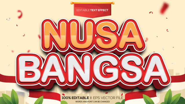Indonesian Independence Day-themed 3D text effect
