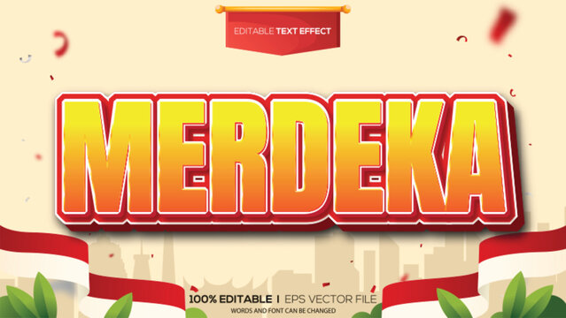 Indonesian Independence Day-themed 3D text effect