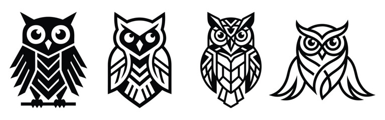 Fototapeta premium Modern Owl Mascot Logo, Vector Collection for Education and Business Branding