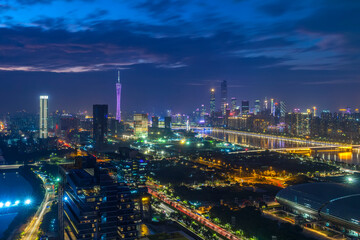 Obraz premium Guangzhou skyline at night