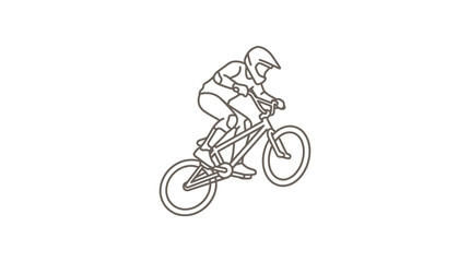 Fototapeta premium Cyclist jumping on a BMX or mountain bike.