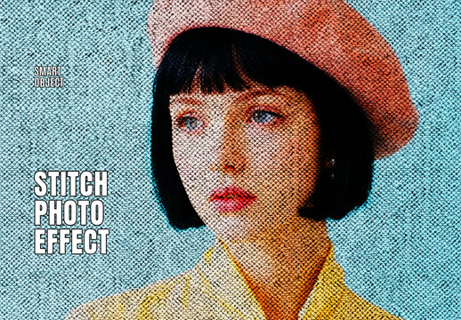 Embroidery Stitch Photo Effect