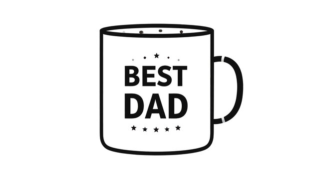 Best Dad Coffee Mug Illustration Design.