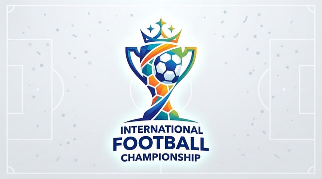 International Football Championship Trophy Logo Design.