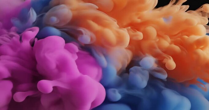 Vibrant Colored Smoke Clouds in Motion.