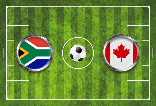 South Africa vs Canada soccer match broadcast graphics background
