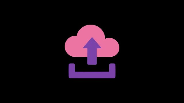 online cloud storage upload database server animation HD 4K