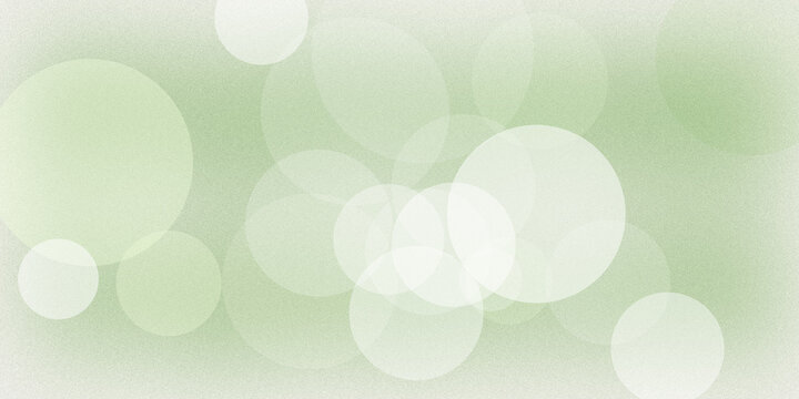 Soft light green background with grainy texture and defocused white circular bokeh elements for gentle natural clean design.