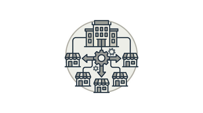 Central business headquarters managing multiple retail franchise locations.