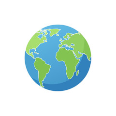 Obraz premium Flat design globe vector illustration