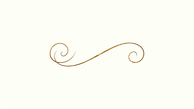 Elegant golden swirl design element, luxury ornamental pattern, decorative flourish, metallic texture