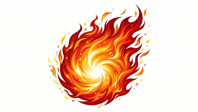 Burning fire vortex fireball swirl vector illustration
