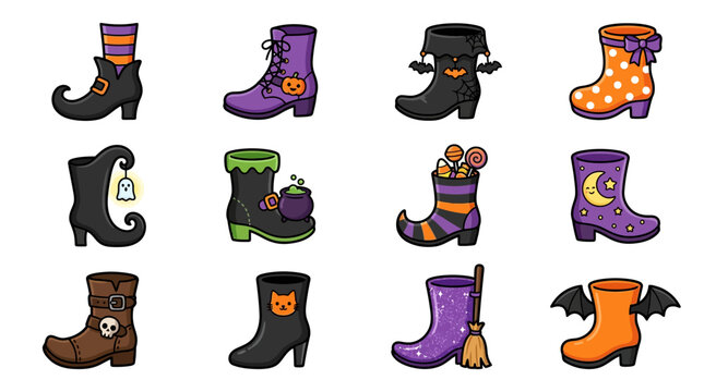 Halloween boots with spooky decorations like bats fly high on yu 99