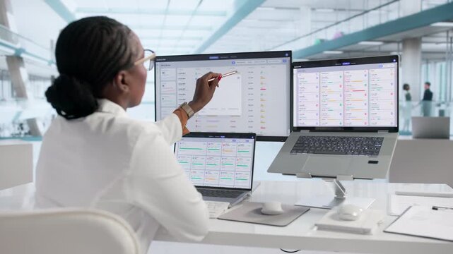 Healthcare Manager Using Laptop