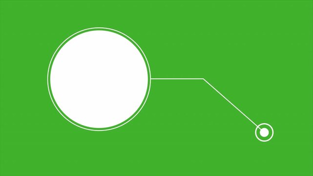 Callout circle animation on green screen, circular annotation overlay, information pointer label, modern presentation highlight, editable interface element, chroma key