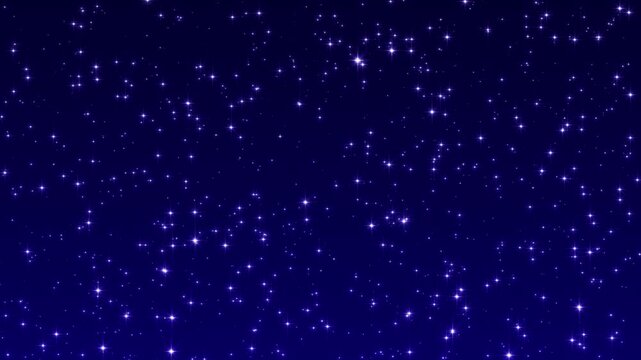 night sky shiny twinkle stars glittering and glowing animation, starry space science and new year and christmas stream, social media motion background