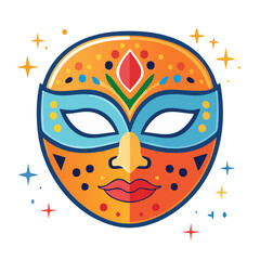 Obraz premium Colorful decorative mask with geometric patterns