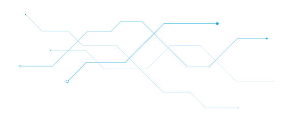 Fototapeta premium Futuristic Blue Digital Network Lines on Black Background