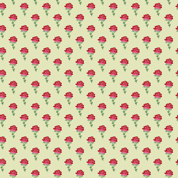  Mughal red flower buti all over pattern with dusty background