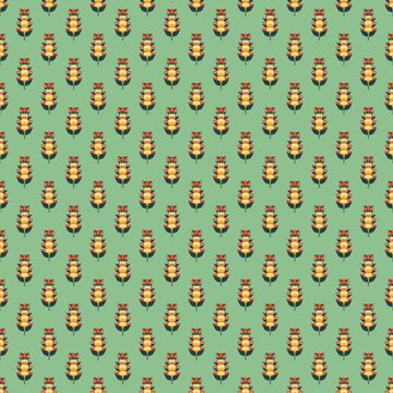 Small flower buti all over pattern with dusty green color background