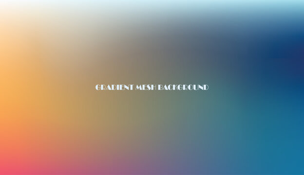 Vibrant gradient mesh background, with a smooth, blend of orange, yellow, blue, and pink