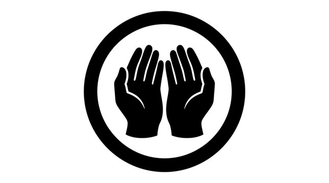 Black hands in circle sign